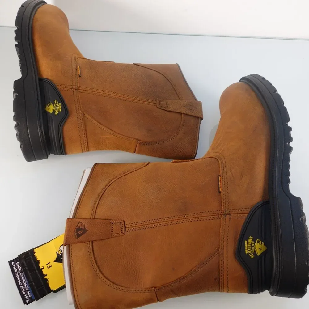 Herman Survivors Bison Mens Steel Toe Work Boots Sz 13 Oil Resistant Waterproof